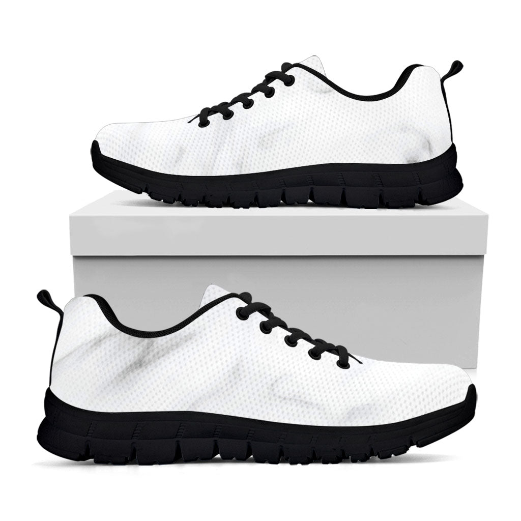 White Marble Print Black Running Shoes