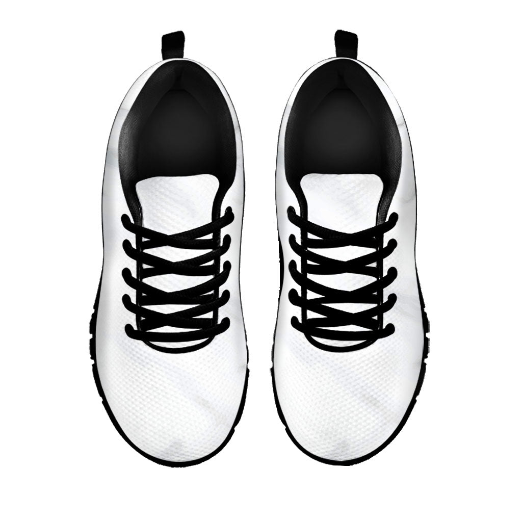 White Marble Print Black Running Shoes