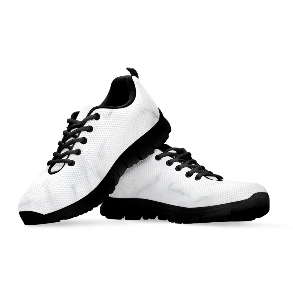 White Marble Print Black Running Shoes