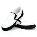 White Marble Print Black Slip On Sneakers