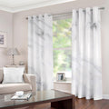 White Marble Print Dimout Grommet Curtains