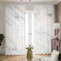 White Marble Print Dimout Pencil Pleat Curtains
