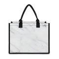 White Marble Print Canvas Tote Bag