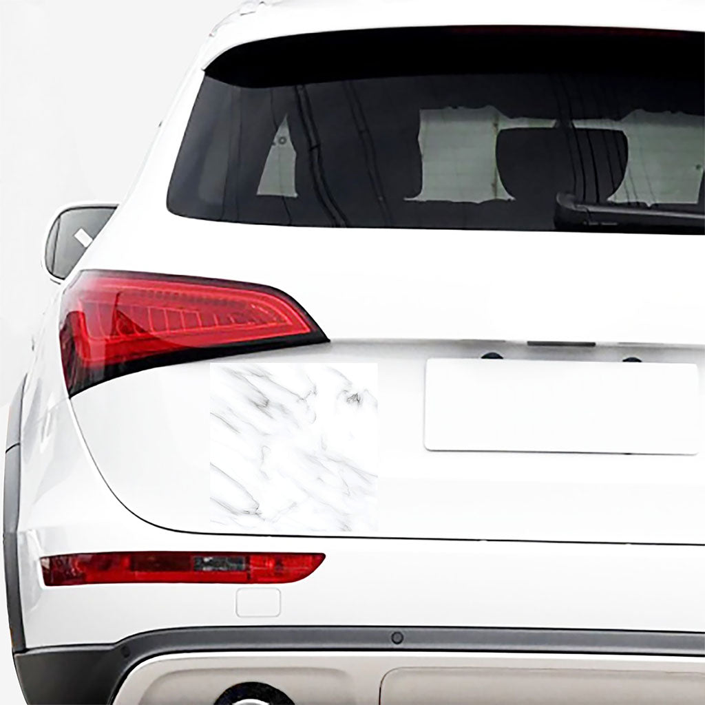 White Marble Print Car Sticker