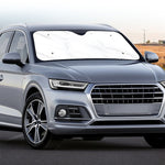 White Marble Print Car Windshield Sun Shade