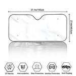 White Marble Print Car Windshield Sun Shade