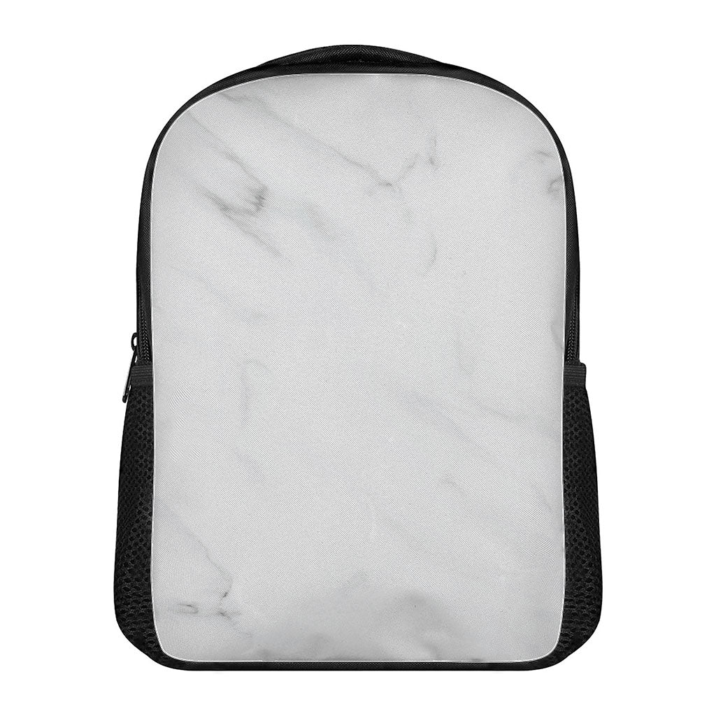 White Marble Print Casual Backpack