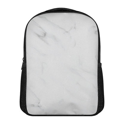 White Marble Print Casual Backpack