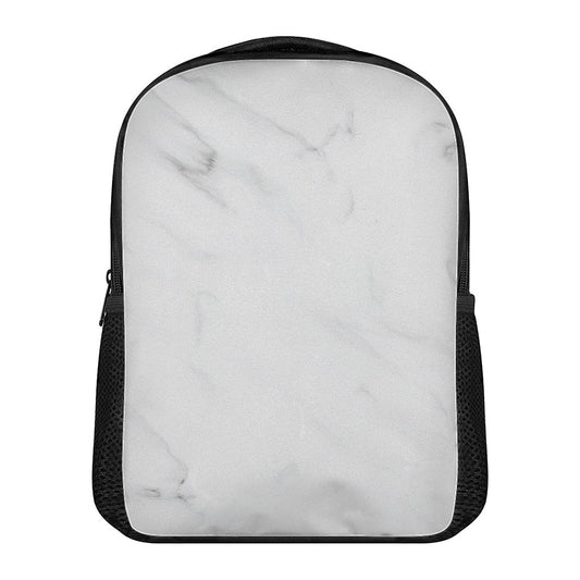 White Marble Print Casual Backpack