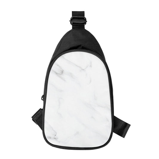 White Marble Print Chest Bag