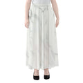 White Marble Print Chiffon Maxi Skirt
