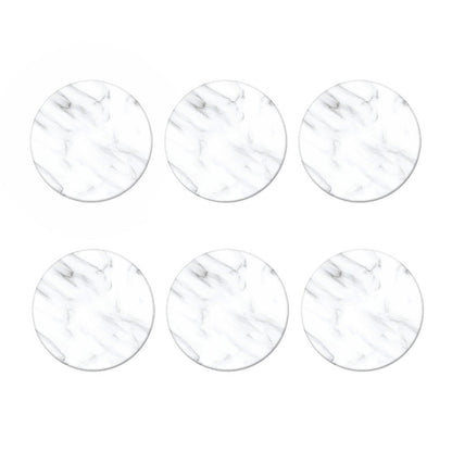 White Marble Print Coaster Set