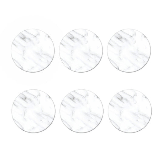White Marble Print Coaster Set