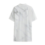 White Marble Print Cotton Hawaiian Shirt