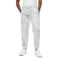 White Marble Print Cotton Sweatpants