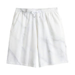 White Marble Print Cotton Shorts