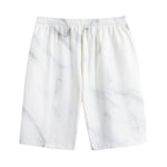 White Marble Print Cotton Shorts