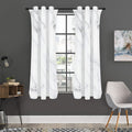 White Marble Print Grommet Curtain Panels