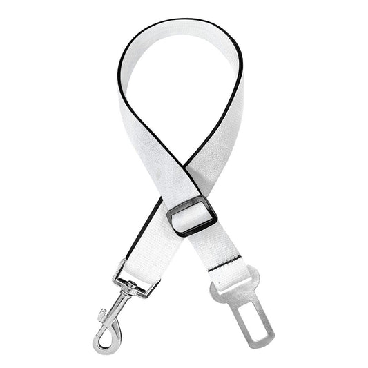 White Marble Print Dog Seat Belt