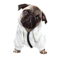 White Marble Print Dog Zip Up Hoodie