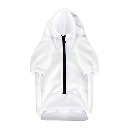 White Marble Print Dog Zip Up Hoodie