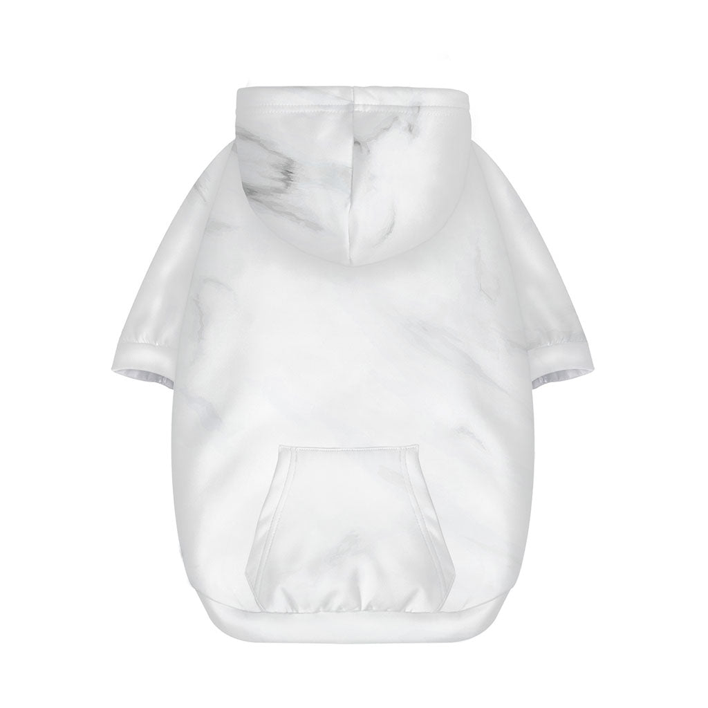 White Marble Print Dog Zip Up Hoodie