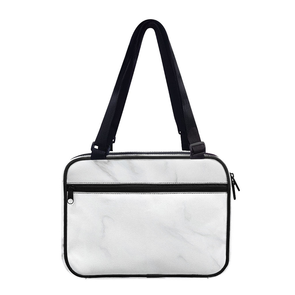White Marble Print Double Strap Bible Bag