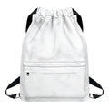 White Marble Print Drawstring Backpack