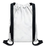 White Marble Print Drawstring Backpack