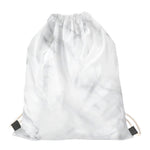 White Marble Print Drawstring Bag