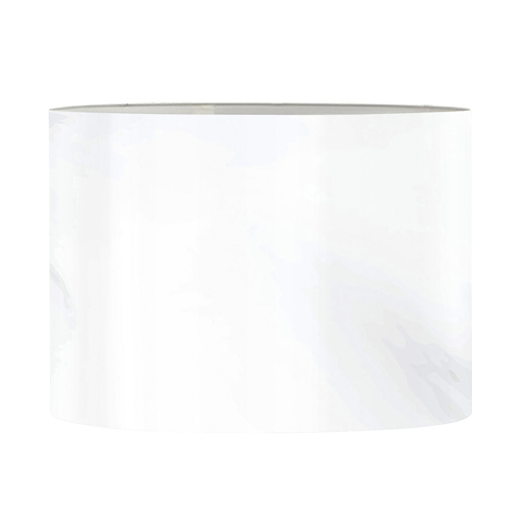 White Marble Print Drum Lamp Shade