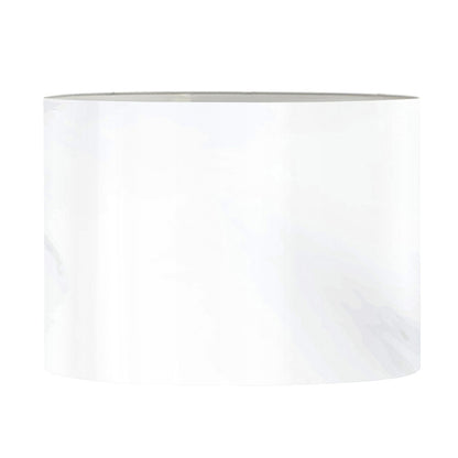 White Marble Print Drum Lamp Shade