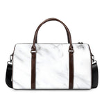 White Marble Print Duffle Bag