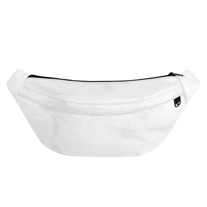 White Marble Print Fanny Pack