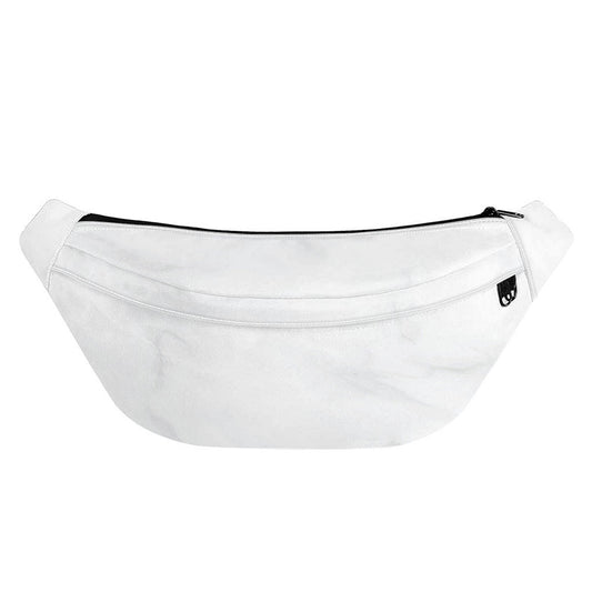 White Marble Print Fanny Pack