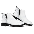 White Marble Print Flat Ankle Boots