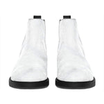 White Marble Print Flat Ankle Boots