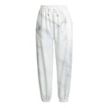 White Marble Print Fleece Lined Knit Pants