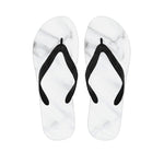 White Marble Print Flip Flops