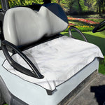 White Marble Print Golf Cart Seat Cover