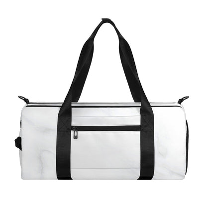 White Marble Print Gym Bag