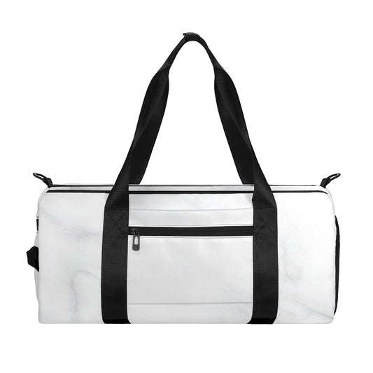 White Marble Print Gym Bag