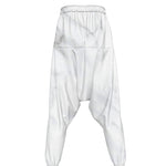 White Marble Print Hammer Pants
