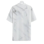 White Marble Print Hawaiian Shirt
