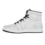 White Marble Print High Top Leather Sneakers