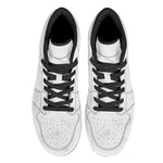 White Marble Print High Top Leather Sneakers