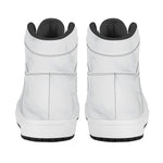 White Marble Print High Top Leather Sneakers