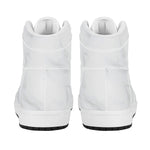White Marble Print High Top Leather Sneakers