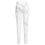 White Marble Print High-Waisted Pocket Leggings