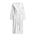 White Marble Print Hooded Bathrobe